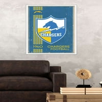 Los Angeles Chargers - Retro Logo Wall Poster, 22.375 34