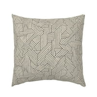 Памук сатен шаман, стандарт-Тики геометрични линии Арт Деко Алоха бамбук черно бял печат потребителски легла от лъжица цвете