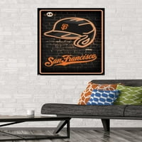 SAN FRANCISO Giants - Плакат за стена на неонова шлем, 22.375 34
