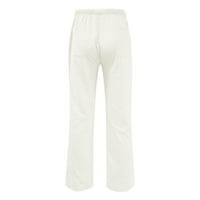 Мъже солидни ежедневни еластични талии за джобни памучни панели панталони панталони