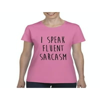 Кратък ръкав на тениската за жени - говоря свободно сарказъм