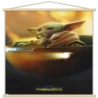 Междузвездни войни: Мандалорският сезон - Грогу в плакат за стена на шушулката с магнитна рамка, 22.375 34