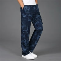 SHPWFBE CARGO PANTS S Fashion Loose Pottom Plus Size Pocket Lace Up Camouflage Elastic Toist панталон Обща работа Панталони за мъже Мъжки джоги с джобове