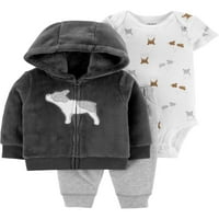 Картър детето ми бебе момче руно сива врана яке, Боди & панталони, комплект Екипировка