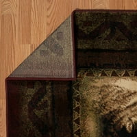 Обединени тъкачи Уаретаун Джон К. Баруни животински бургундски тъкани полипропилен област килим или бегач