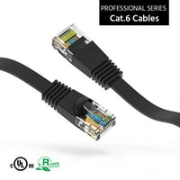 45 фута котка плосък Етернет мрежов кабел Черно, пакет