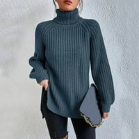Есенни пуловери за жени модерни модни жени с дълъг ръкав Pullove Turtleneck-Neck Небрежни пуловерни върхове при разчистване