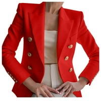 Paptzroi Елегантна бизнес офис работа жени дама дама солиден копче яке палто
