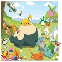 Pokémon - Групов плакат за стена за пикник с бутални щифтове, 22.375 34