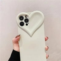 Dteck за iPhone Pro 6.1 Clear Love Patter Case, Premium Guesbile Silm TPU Anti-Drop Heavy Duty Защитен калъф за цялостно тяло за iPhone Pro Дами момичета, бели