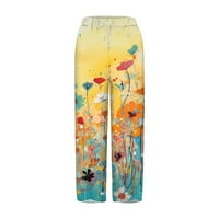 Дамски Каприс ежедневни панталони летни печатни къси памучни панталони удобни свободни панталони с джобове дебели Анцузи за жени Дамски ежедневни панталони за работа
