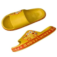 Bellella Kids Slide Sandals Slip on Slides Open Toe Beach Sandal Soft House Shoes Home Pool Небрежна обувка страна Динозавър Жълто 5C-6C