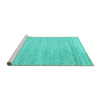 Ahgly Company Machine Pashable Indoor Rectangle Solid Turquoise Blue Modern Area Cugs, 7 '10'