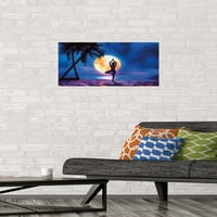 Морено - Изящно изкуство - Йога Лунна светлина Плакат за стена, 14.725 22.375