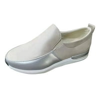Единична Обувка Кръгли Пръсти Цвят Блок Мокасини Бежови Плоски Обувки За Жени Коледа Размер 39