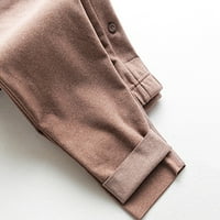 Панталони клирънс за мъже мъжки Зимни руно облицовани гамаши топли дебели чорапогащи термични панталони меки разтегливи панталони ролки Кафе хл