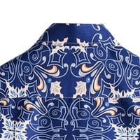Мъжка мода риза мъжки Свободно Време вериги печат риза дълъг ръкав бутон завой надолу яка върхове мъжки Блузи ежедневни