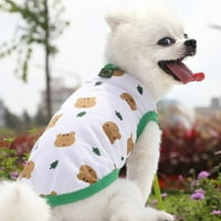 Кучешки ризи отпечатани домашни дрехи карикатурни кученце тениски дишащи кучета без ръкави жилетка летни домашни облекла за котки и кучета