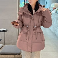 Ketyyh-chn жени зимни топли палта работят зимен бизнес мода изрязано палто кафе, xl