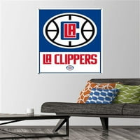 ЛА Клипърс-лого стенен плакат с пуш щифтове, 22.375 34