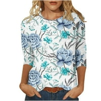 Опростенмасигени Клирънс Ежедневни Дамски Върхове Плюс Размер Ръкави Мода Отпечатани Хлабав Пуловер Ризи Блуза Кръг Врата Ежедневни Върхове