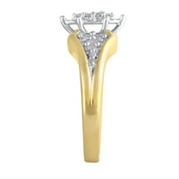 Карат Т. У. дръж ръката ми диамантен обещаващ пръстен в Стерлингово Сребро с покритие от 18К жълто злато, размер 8