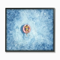 Ступел индустрии басейн плувки синьо червено акварел живопис рамкирани стена изкуство от Грейс Поп