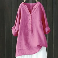 Ризи за копче за жени зимна есен отпечатана пачуърк S v памучна риза с врата Блуза блуза блуза