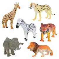 Пластмасов Модел Тигър Леопард Лъв Жираф Зебра Слон Диви Животни Играчка
