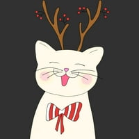 Коледна котка момчета въглен сив графичен тройник - дизайн от хора l