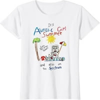 Дамски това е аутистично момиче лято, а също и на тениската на спектъра графика небрежни ризи с кръгла шия бял тройник