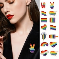 Дъга гордост Пин значка LGBTQ гей емайл Лапета метална брошка бижута C2N SALE G4Y6