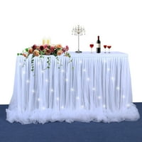 Пола за маса с панделка за маса със светодиодна светлина за декорация на сватбено парти