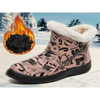 Fangasis дамски глезена Топлата конска козина снежни ботуши водоустойчиви на открито, неплъзгащи зимни обувки