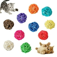 Yesbay Pet Cats Kitten Bell Rattan Ball Cage, играещ интерактивна хапка дъвка звукова играчка