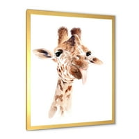 Дизайнарт 'близък портрет на жираф х' Ферма рамка Арт Принт