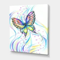 Преливащи Цветни Пеперуда Живопис Платно Изкуство Печат