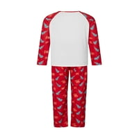 Семейство Келаджуан, съвпадаща коледни пижами, ромпърски Дядо Коледа от печат с дълъг ръкав и комплект панталони за печат на елени