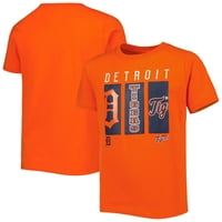 Младежки Оранжев Детройт Тигри Лого Тениска
