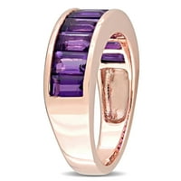 Миабела Дамски 2-КТ аметист Розово злато флаш покритие сребро полу-вечността Годишнина пръстен
