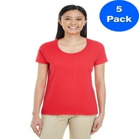 Womens SoftStyle® 4. Оз. Пакет с тениска с дълбоки лъжички