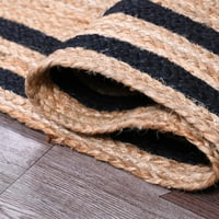 Индийски ръчно плетена чиста Юта с черна граница дизайн площ килими етаж декор килим размер квадратни фута