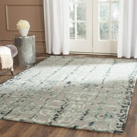 Dip Dye Flower Overdyed Geometric Area Rug, слонова кост кафяво, 4 '6'