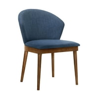 Juno Blue плат и столове за трапезария на дърва за орех - Комплект от 2