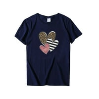 Тениска на унизисния сърдечен модел за двойки, къса ръкав кръгла шия летни върхове дрехи за ежедневния ден на Свети Валентин