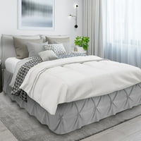 Pinch Pleat Bed Пола Премиум луксозен прах Ruffle 14 Качество на хотела на хотела