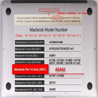 Kaishek Hard Shell Cover само за MacBook Pro S с Touch ID Тип C + Черна клавиатура Модел на капака: A & A
