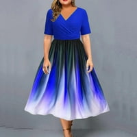 GUZOM Homecoming рокли за тийнейджъри- плюс размер с къс ръкав Елегантен масивен цвят рокли с абитуриентски абитуриентски рокли на шията есенни рокли за жени сини