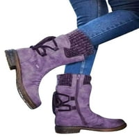 Дамски ботуши за глезени сняг среден ботуши комфорт странични обувки за цип Дами зимни топли ботуши среден телешки ботуши ежедневни обувки размер 4.5-11