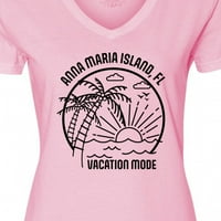 Мастически режим на лятна ваканция Анна Мария остров Флорида Женска тениска с V-образно деколте